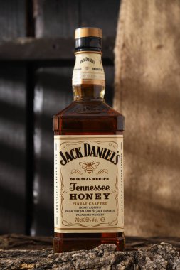 Ukrayna, Kyiv, 01.11.2023, Jack Daniels viski içiyor.