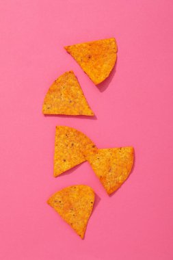 Mısır cipsi, lezzetli ve abur cubur konsepti.