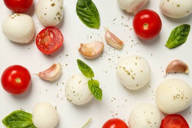 Mozzarella peyniri, lezzetli ve lezzetli süt ürünleri konsepti.