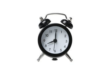PNG, siyah alarm saati, beyaz arkaplanda izole edilmiş