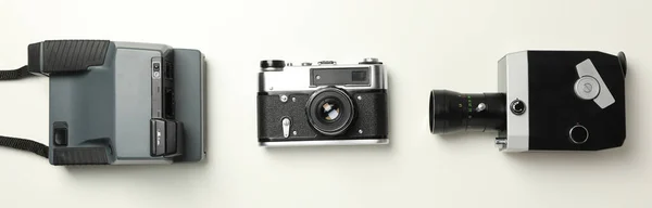 Retro cameras, shooting on retro cameras concept
