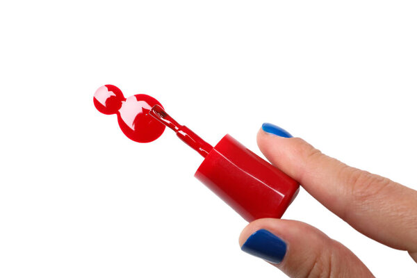 PNG,red nail polish, isolated on white background