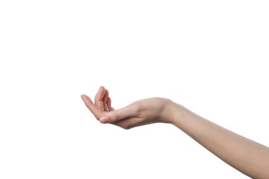 PNG, kadın eli, beyaz arka planda izole edilmiş.