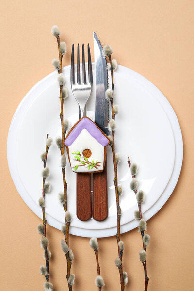 Весенний праздник - Пасха, концепция Пасхи с ивой