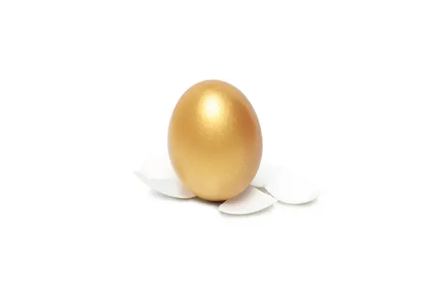 Png Золотое Яйцо Изолированные Белом Фоне Стоковая Картинка