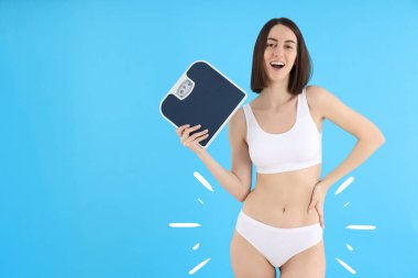Kilo kaybı ve sağlıklı yaşam tarzı konsepti, reklam için resim
