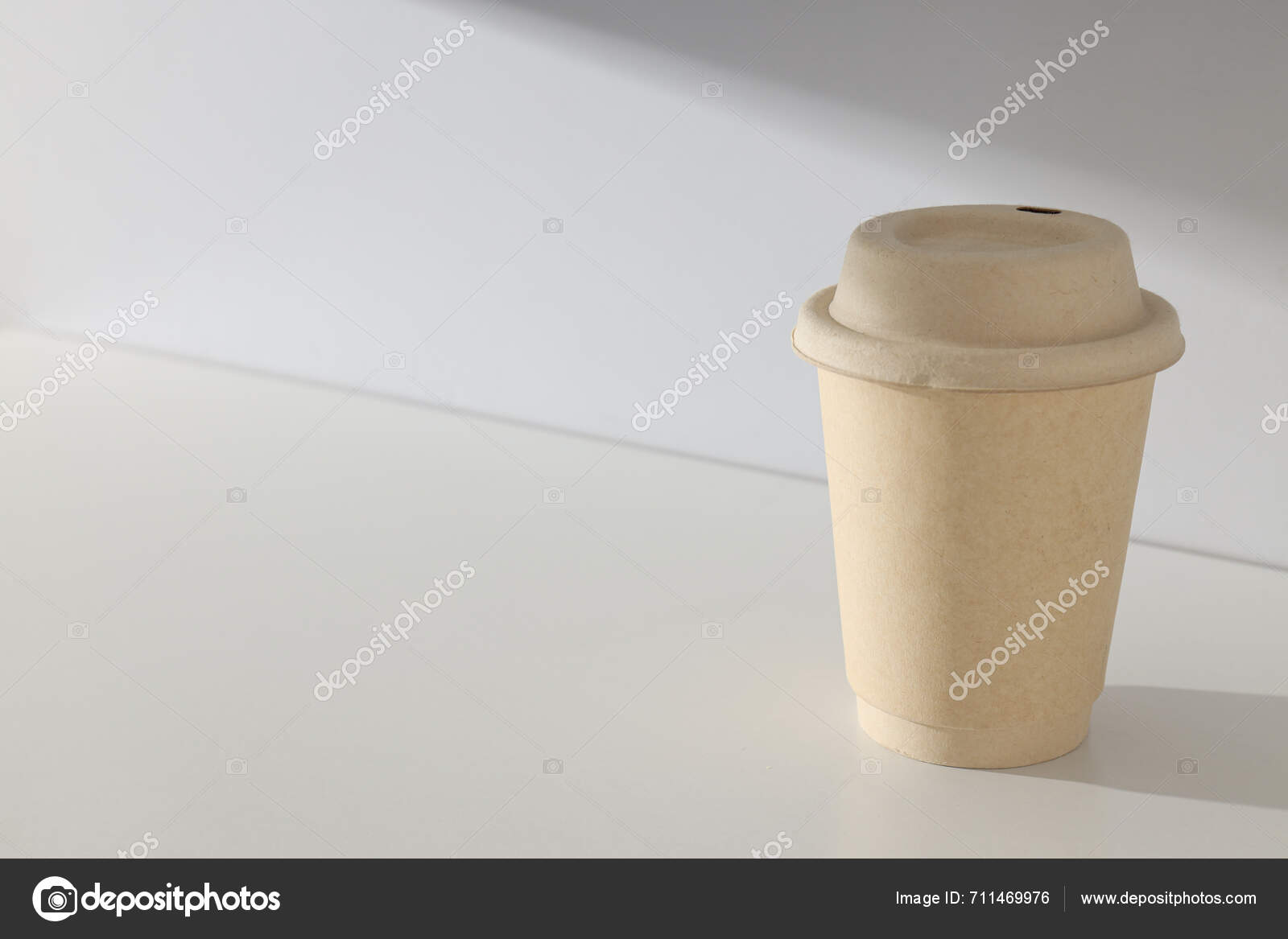 Paper Cup Lid Light Background — Stock Photo © AtlasStudio #711469976