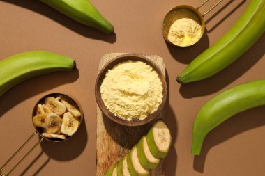 Muz unu, yemek pişirme konsepti, lezzetli muz unu.