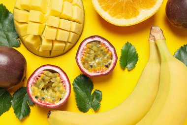 Lezzetli ve taze egzotik meyve kavramı