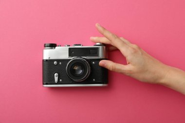 Retro kamera, retro kamerada fotoğraf çekimi