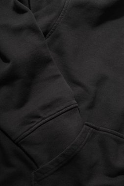 Close-up view of warm stylish black clothes