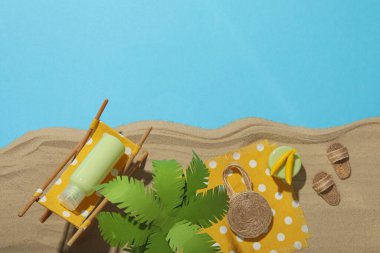 Yaz tatili konsepti, sahilde dinlenmek için bir yer..