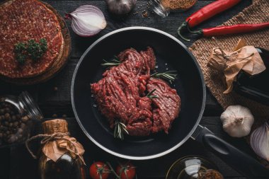 Yer eti, lezzetli et yemeği kavramı.