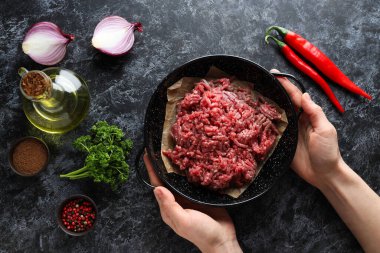 Yer eti, lezzetli et yemeği kavramı.