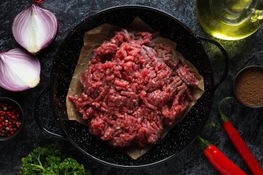 Yer eti, lezzetli et yemeği kavramı.