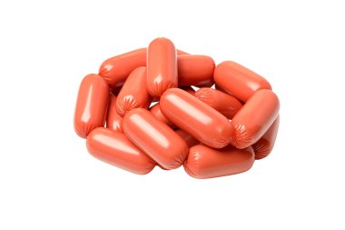 PNG, küçük sosisler, beyaz arka planda izole edilmiş.