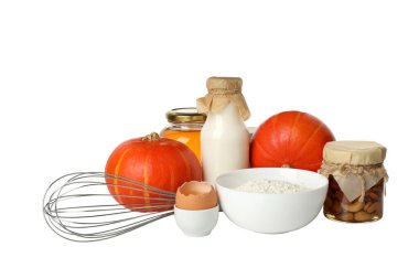 PNG, fırın, fındık ve kabak bileşenleri, beyaz arka planda izole