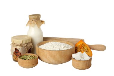 PNG, bileşenler ve pişirme aracı, beyaz arkaplanda izole