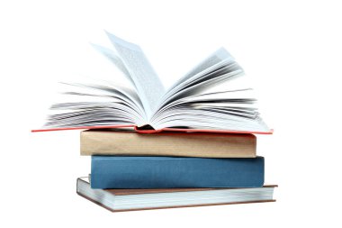 PNG, bir yığın kitap, beyaz arkaplanda izole