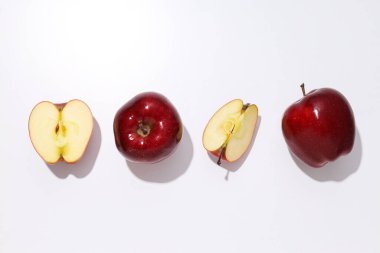 Kırmızı elmalar, taze ve sağlıklı yiyecek kavramı.