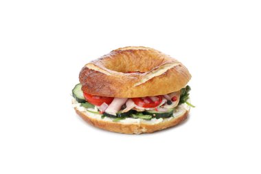 PNG, Bagel sandviçi, beyaz arka planda izole edilmiş.