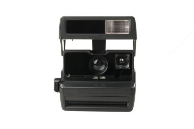 PNG ve Retro kamera beyaz arkaplanda izole edildi