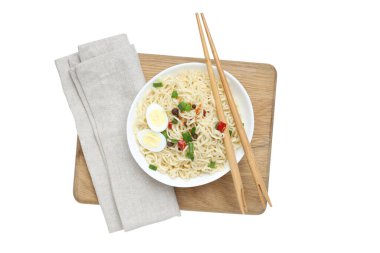 Concept of tasty fast food - instant noodles, isolated on white background clipart