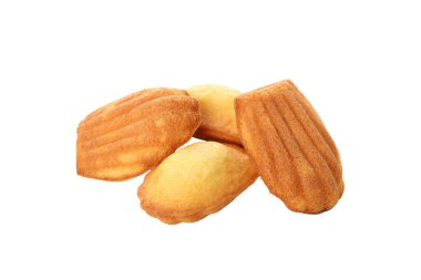 Beyaz arka planda izole edilmiş PNG ve Madeleine kekleri