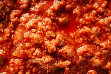 Bolonez sosu, lezzetli ve lezzetli yemek konsepti.