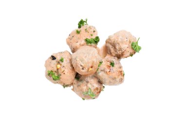 PNG, köfte, beyaz arkaplanda izole edilmiş..