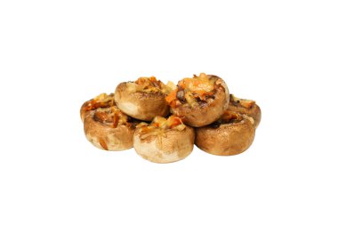 Beyaz arkaplanda izole edilmiş mantar dolması.