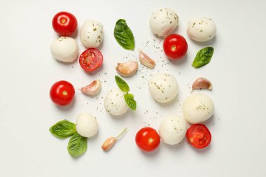 Mozzarella peyniri, lezzetli ve lezzetli süt ürünleri konsepti.