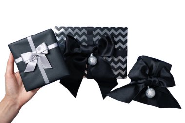 PNG, yeni yıl hediyesi, beyaz arka planda izole edilmiş Noel hediyeleri..