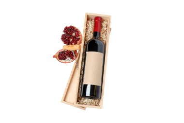 PNG, nar şarabı, beyaz arkaplanda izole edilmiş.