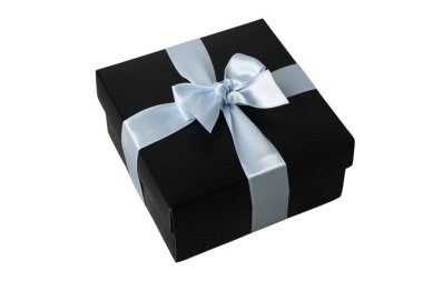 PNG, Gizemli Kutu, mavi yay ile siyah, beyaz arka planda izole.