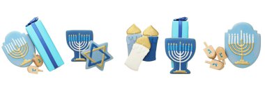 Hanukkah, festive attributes. Celebration clipart