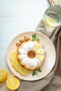 Lezzetli fırın yemeği konsepti - lezzetli limonlu pasta