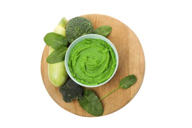 PNG, bebek maması tabağı, üst manzara, beyaz arka planda izole edilmiş..