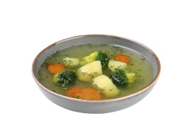 PNG, sebze çorbası, beyaz arka planda izole edilmiş.