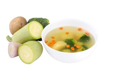 PNG, sebze çorbası, beyaz arka planda izole edilmiş.