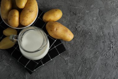 Patates sütü, taze ve sağlıklı içecek konsepti.