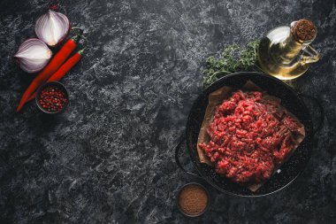 Yer eti, lezzetli et yemeği kavramı.