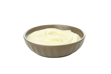 PNG, kasede patates püresi, beyaz arka planda izole edilmiş.