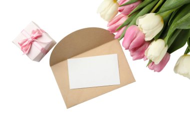 PNG, 8 Mart. Tebrik kartı, metin için boşluk, beyaz arkaplanda izole.