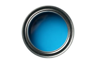 PNG, boya, mavi boya kutusu, beyaz arka planda izole edilmiş.