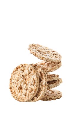 PNG, diyet pirinç ekmeği, beyaz arka planda izole edilmiş..