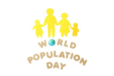 PNG, nüfus günü, yazı olan gezegen, beyaz arkaplanda izole edilmiş..