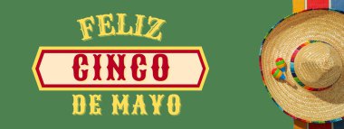 Yeşil geçmişi olan Cinco De Mayo tatil kartpostalı