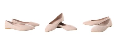 Seçkin çıplak daireler günlük veya resmi kıyafet seçenekleri için idealdir, beyaza izole edilmiş.