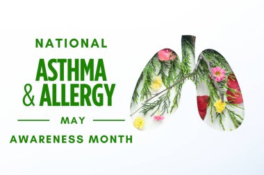 Astım ve Alerji Bilinci Ayı, çiçek ve yeşilliğin canlı akciğer tasarımı ile astım ve alerji farkındalığını artırmak